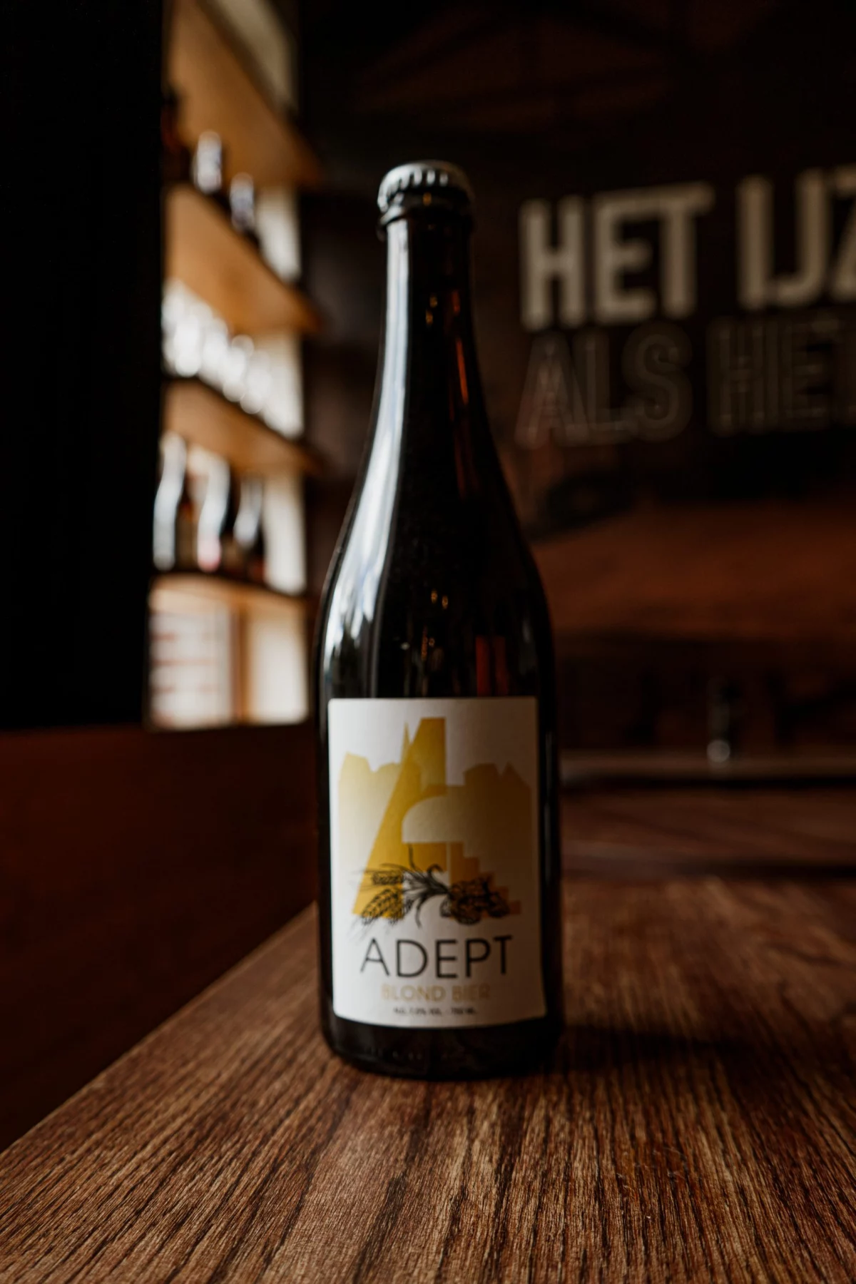 Fles Adept-bier in De Smederij bij Leuven