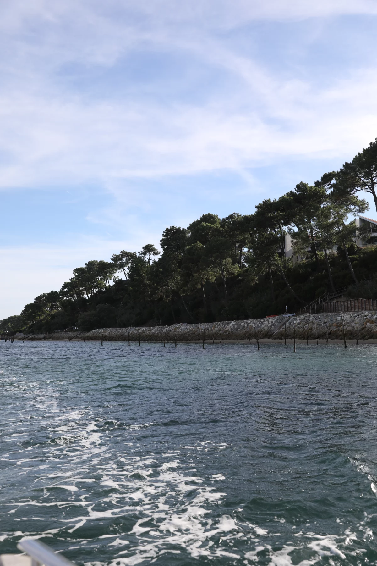 Uitzicht vanaf de boot op het Bassin d’Arcachon